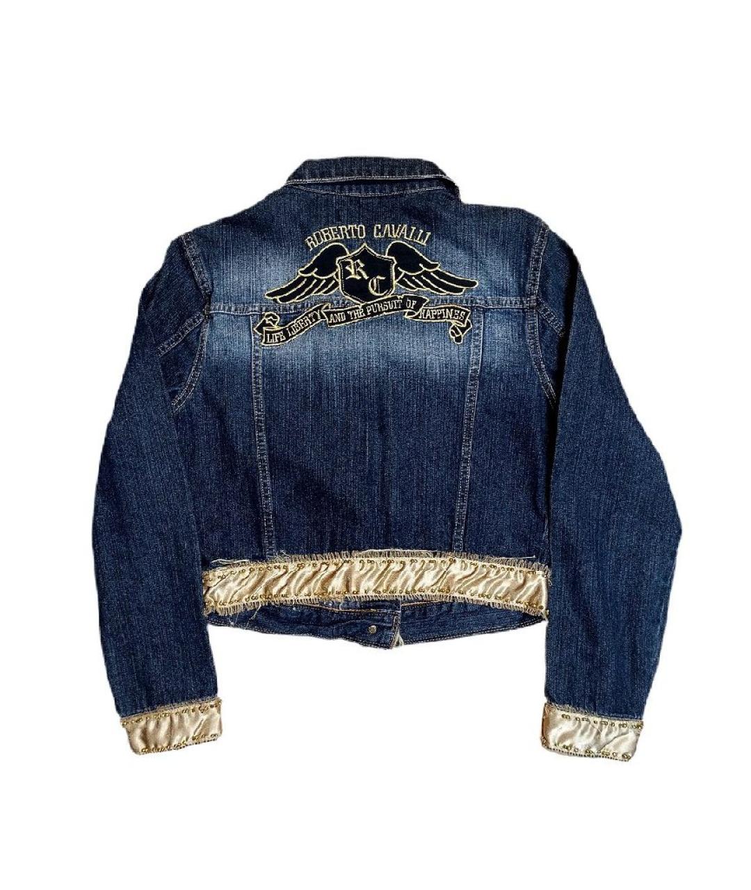 ROBERTO CAVALLI Темно-синяя деним куртка, фото 2