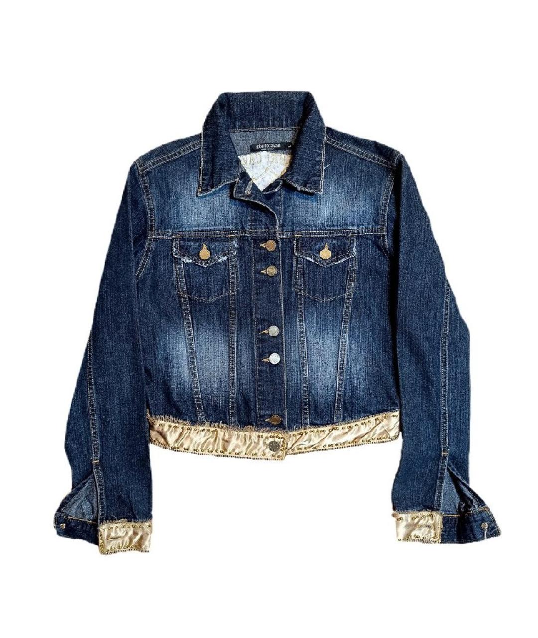 ROBERTO CAVALLI Темно-синяя деним куртка, фото 6