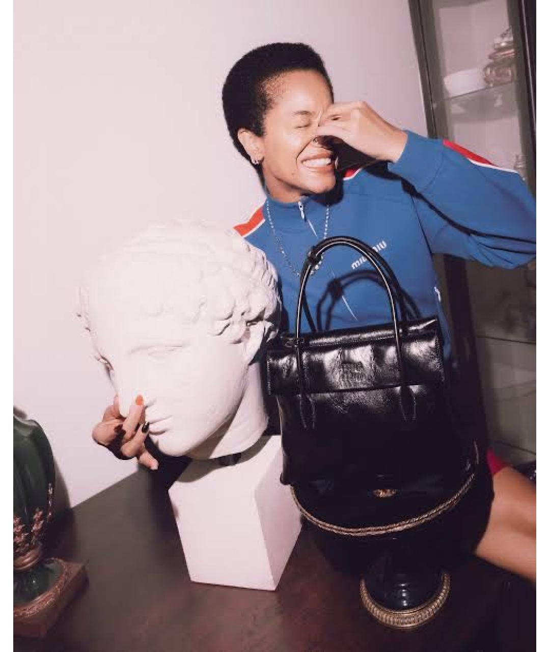 MIU MIU Черная кожаная сумка тоут, фото 2