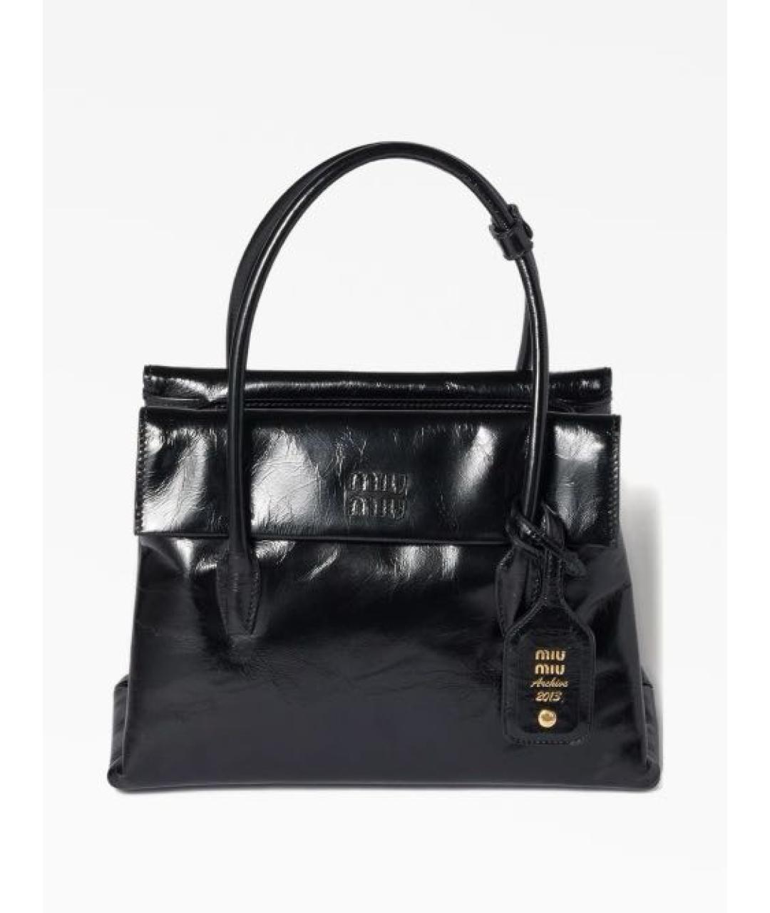 MIU MIU Черная кожаная сумка тоут, фото 7