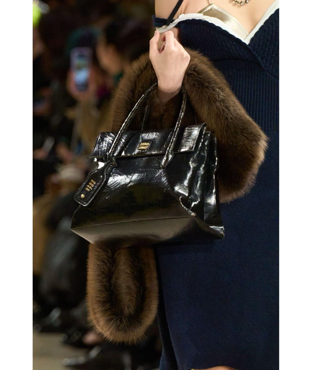 MIU MIU Черная кожаная сумка тоут, фото 8