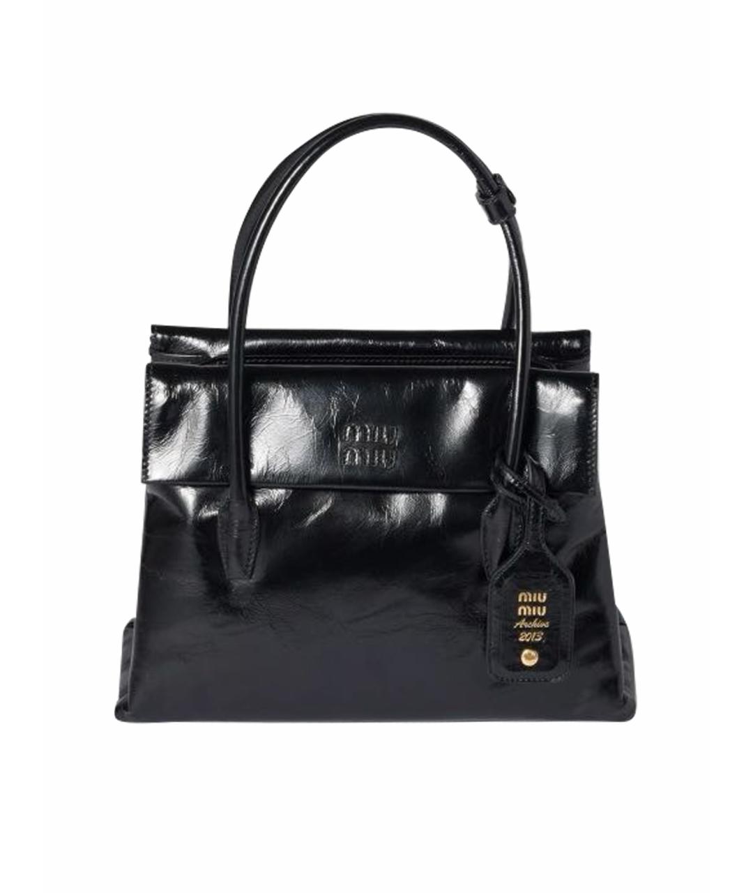 MIU MIU Черная кожаная сумка тоут, фото 1