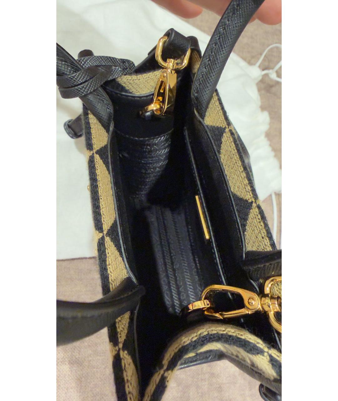 PRADA Бежевая жаккардовая сумка через плечо, фото 4