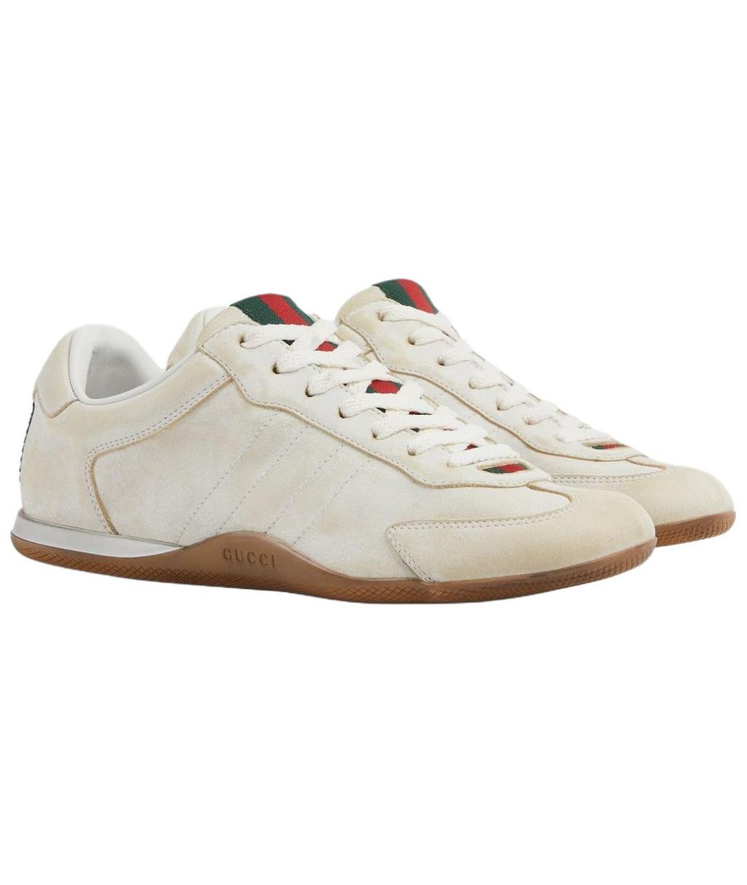 GUCCI Белые кожаные кеды, фото 3