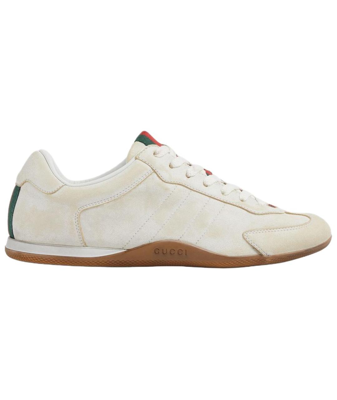 GUCCI Белые кожаные кеды, фото 1