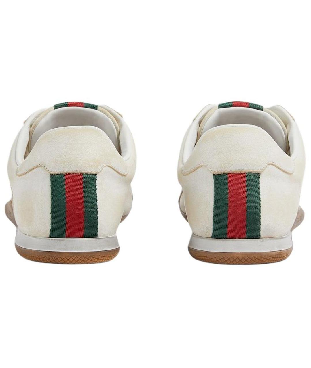 GUCCI Белые кожаные кеды, фото 5