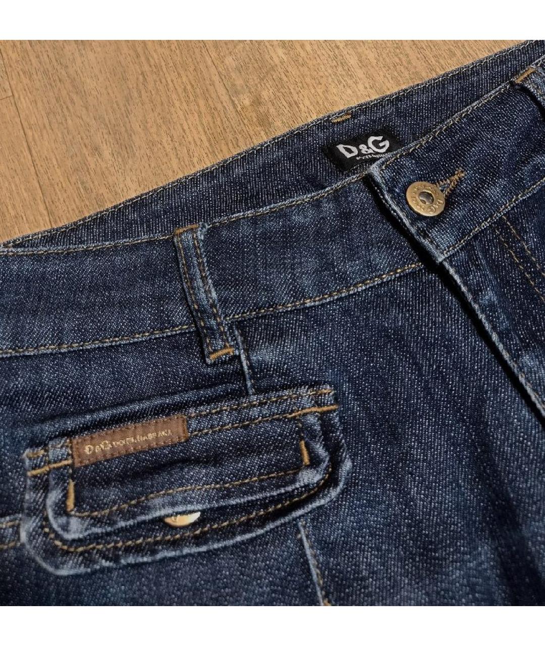 DOLCE&GABBANA Темно-синие хлопковые джинсы клеш, фото 3