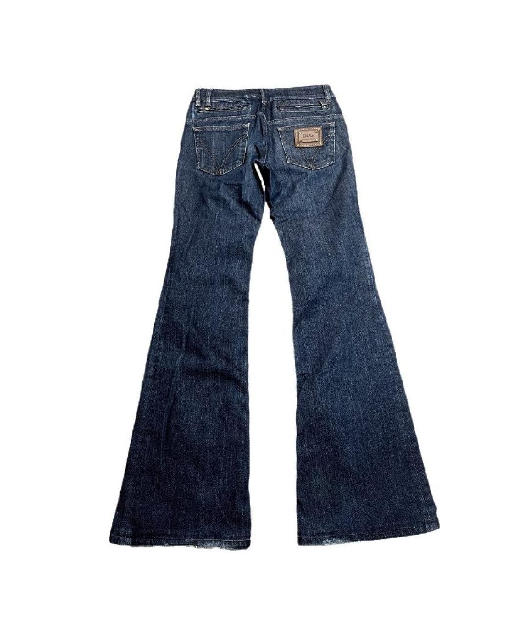 DOLCE&GABBANA Темно-синие хлопковые джинсы клеш, фото 2