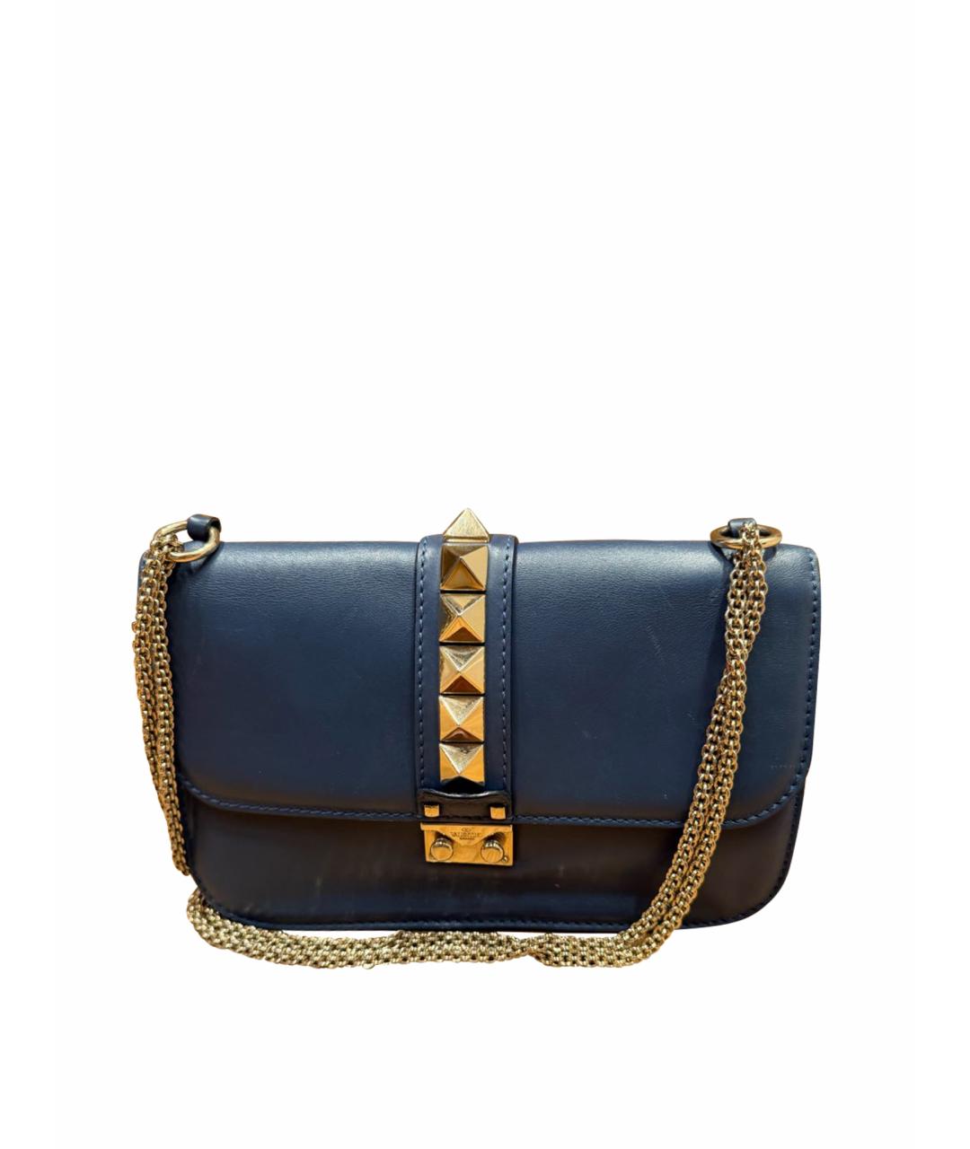 VALENTINO Синяя кожаная сумка через плечо, фото 1