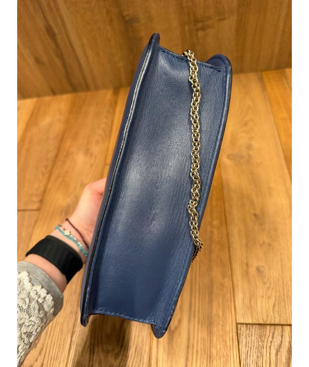 VALENTINO Синяя кожаная сумка через плечо, фото 5