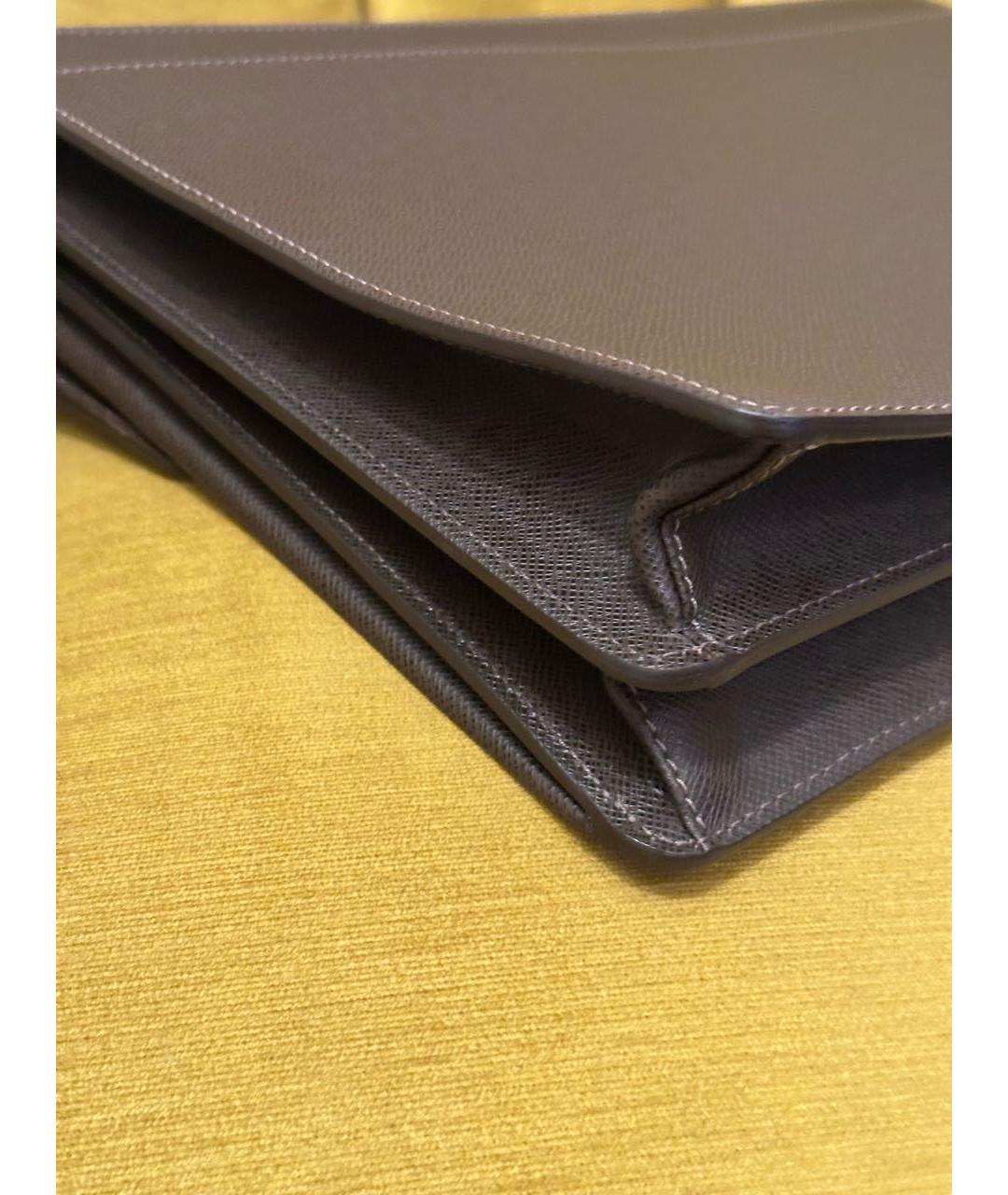 LOUIS VUITTON Коричневый кожаный портфель, фото 3