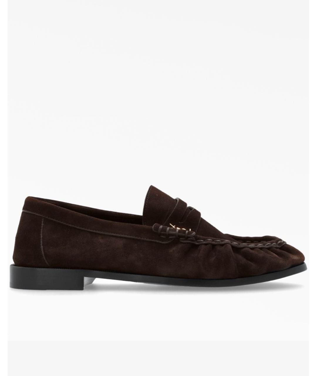 SAINT LAURENT Коричневые замшевые лоферы, фото 5