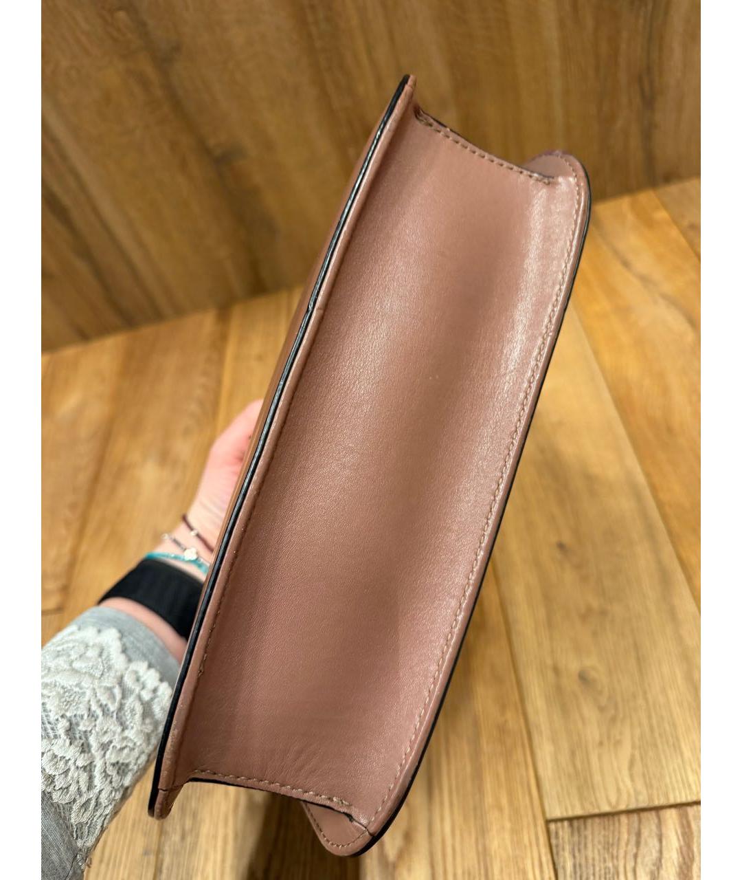 VALENTINO Бежевая кожаная сумка через плечо, фото 5