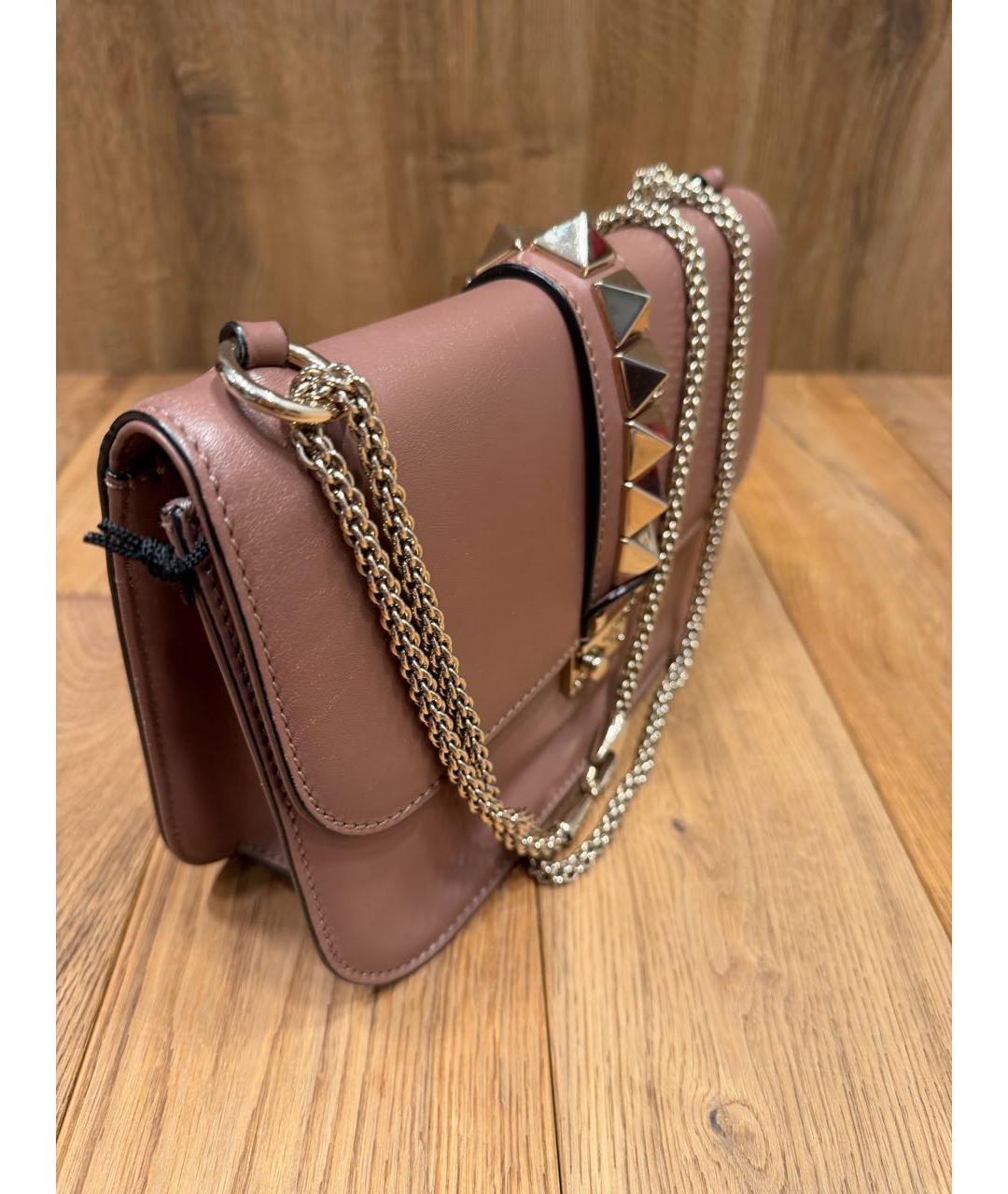 VALENTINO Бежевая кожаная сумка через плечо, фото 2