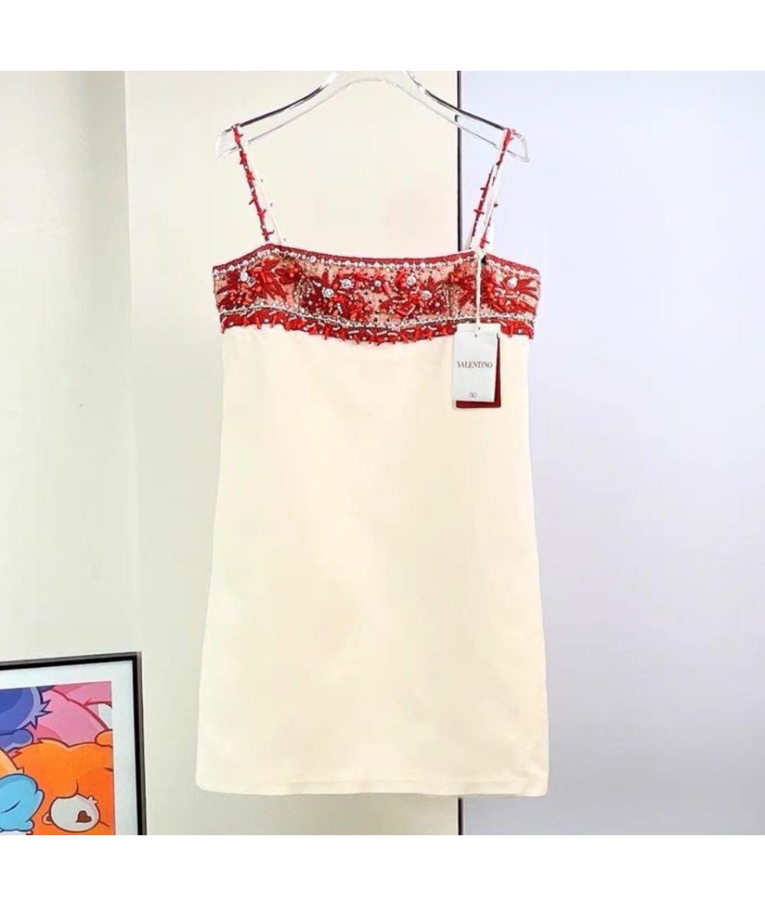VALENTINO Белое хлопковое вечернее платье, фото 3