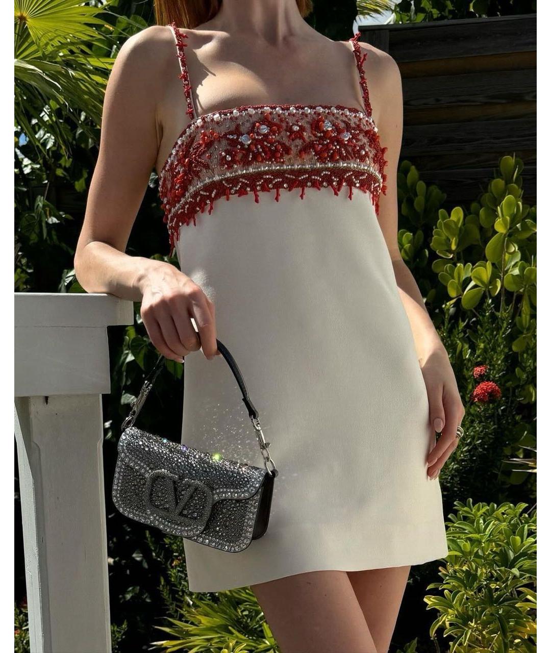 VALENTINO Белое хлопковое вечернее платье, фото 2