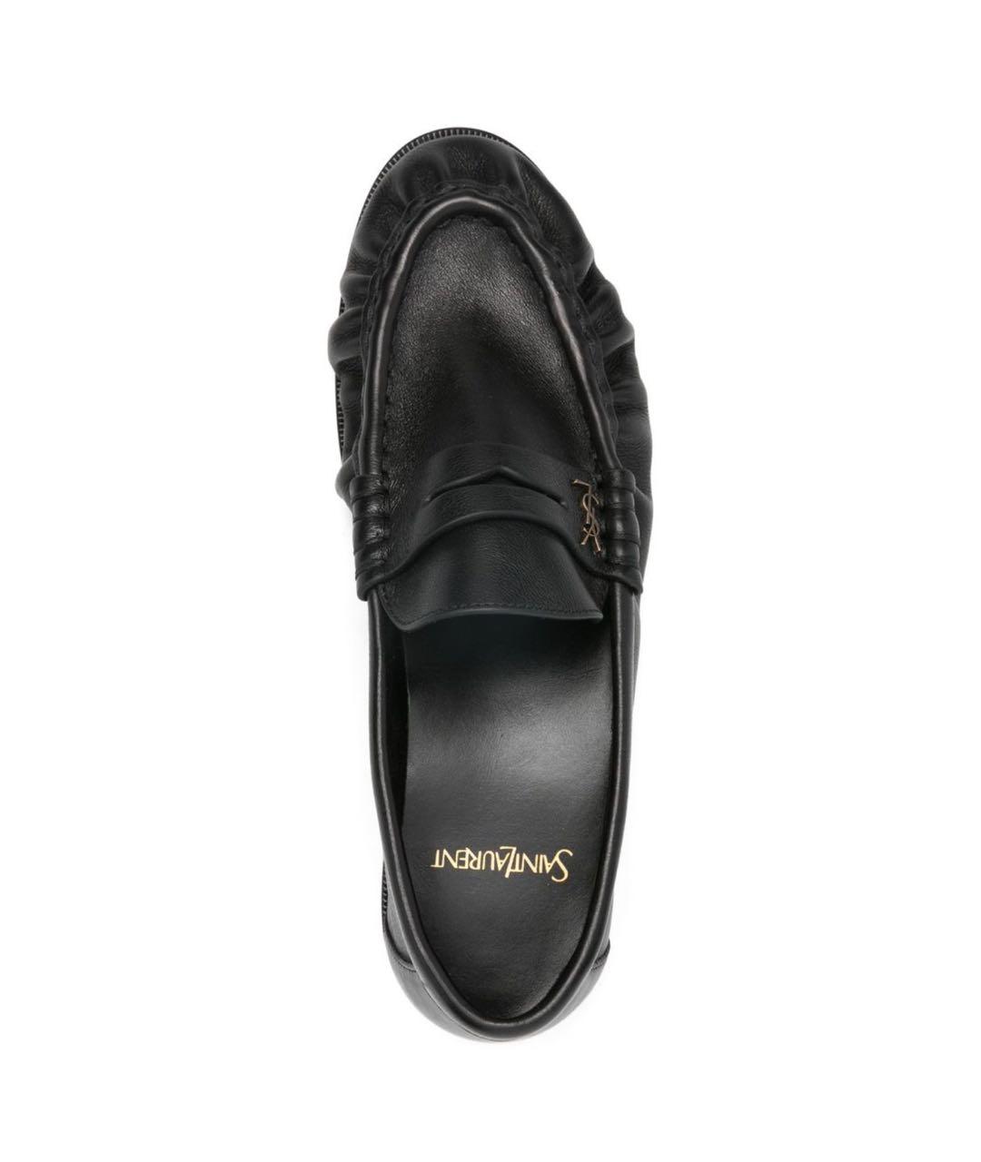 SAINT LAURENT Черные кожаные лоферы, фото 2