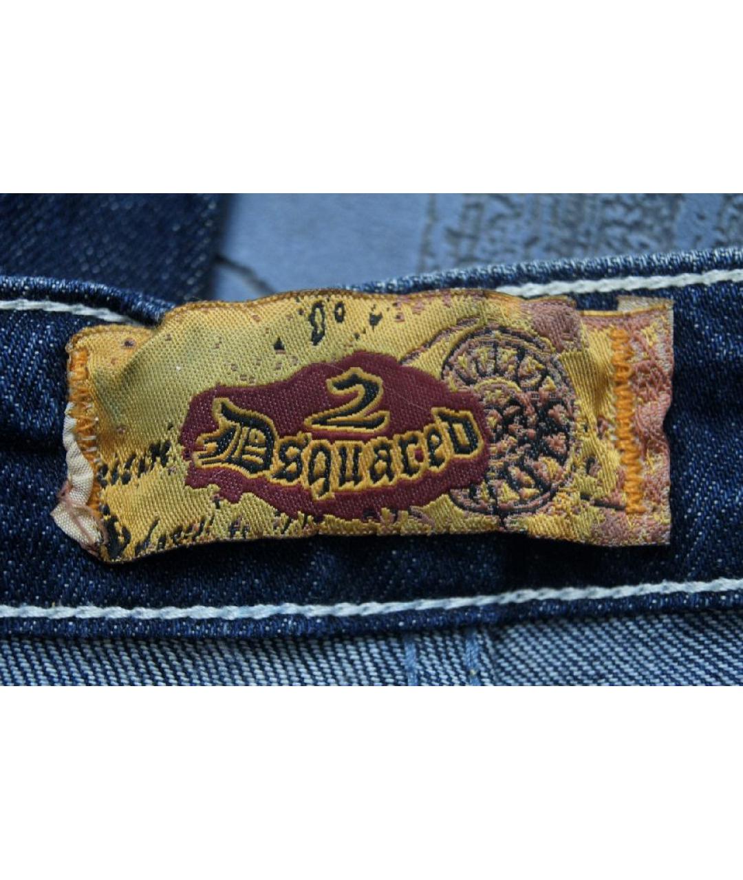 DSQUARED2 Синие хлопковые прямые джинсы, фото 6