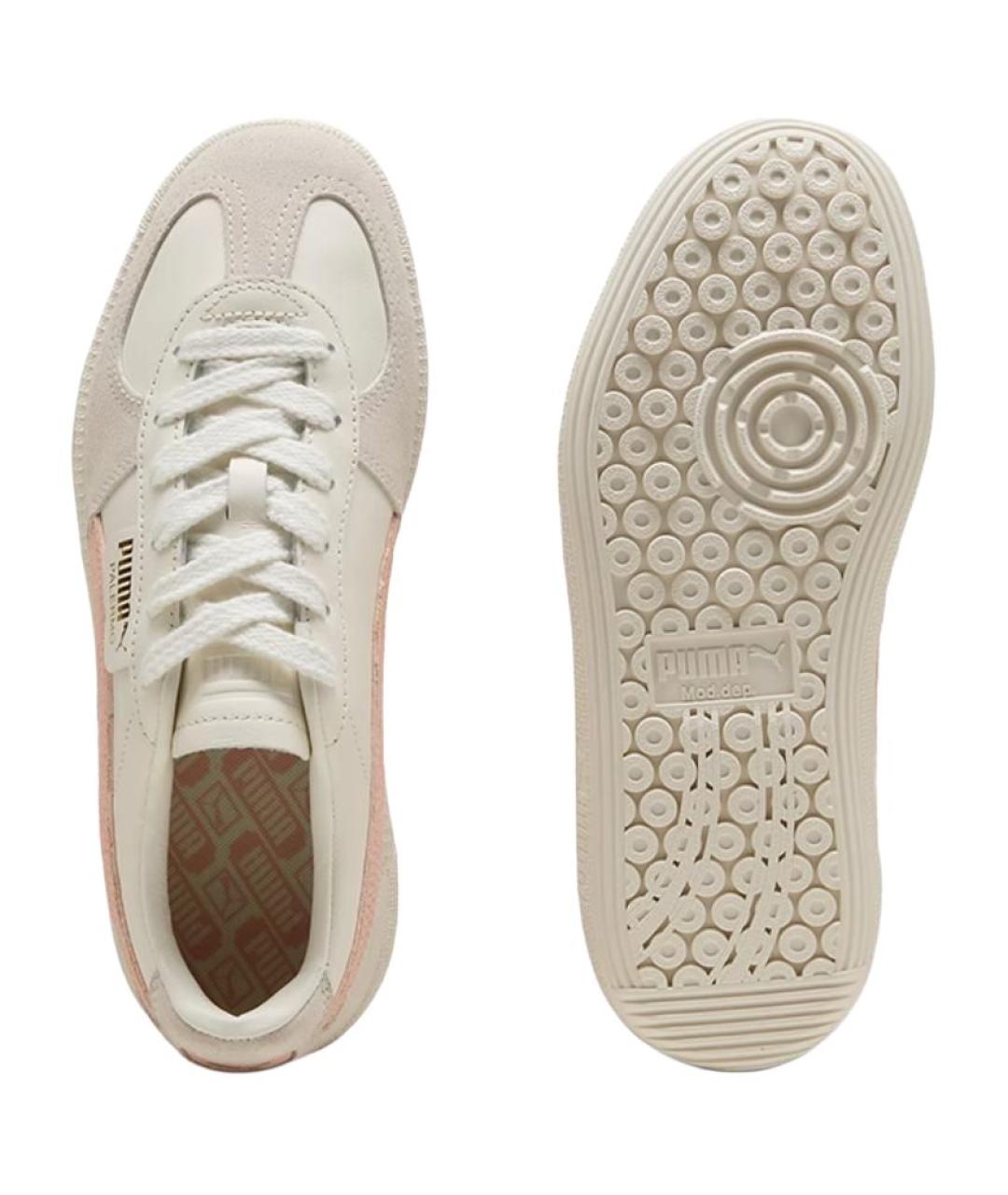 PUMA Бежевые кожаные кеды, фото 4