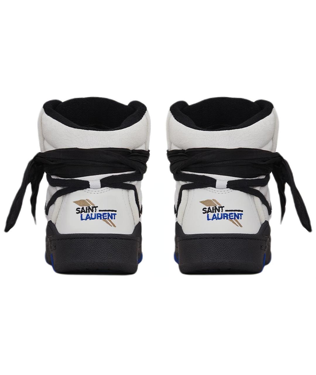 SAINT LAURENT Белые кожаные высокие кроссовки / кеды, фото 5