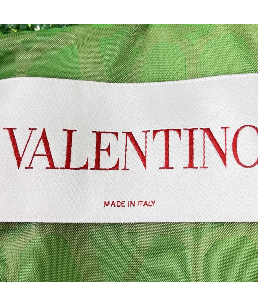 VALENTINO Зеленые твидовое вечернее платье, фото 6