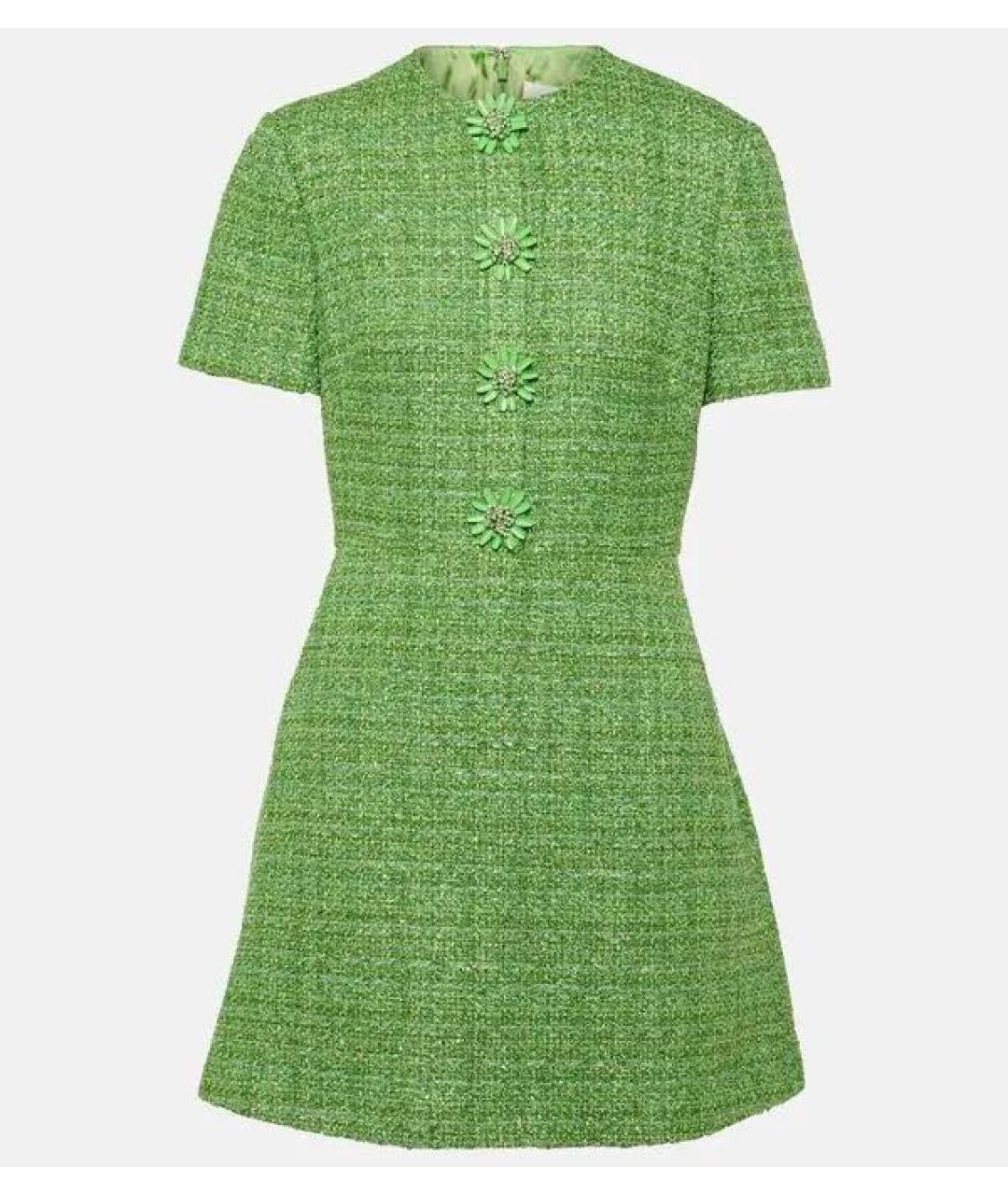 VALENTINO Зеленые твидовое вечернее платье, фото 8