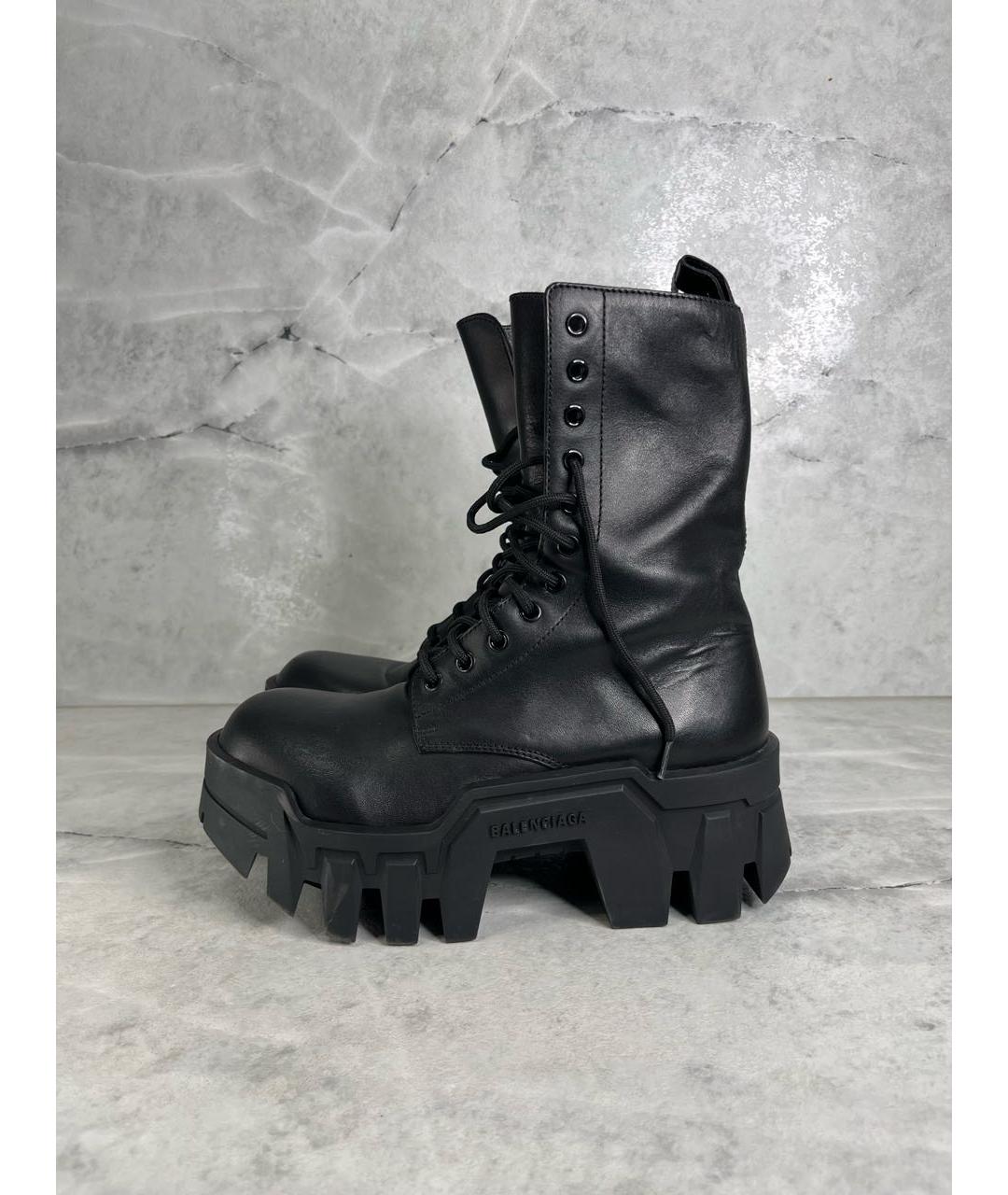 BALENCIAGA Черные кожаные ботинки, фото 2