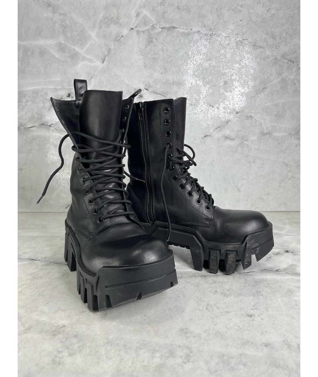 BALENCIAGA Черные кожаные ботинки, фото 3