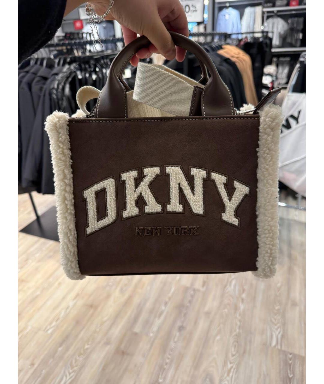DKNY Коричневая сумка тоут, фото 3