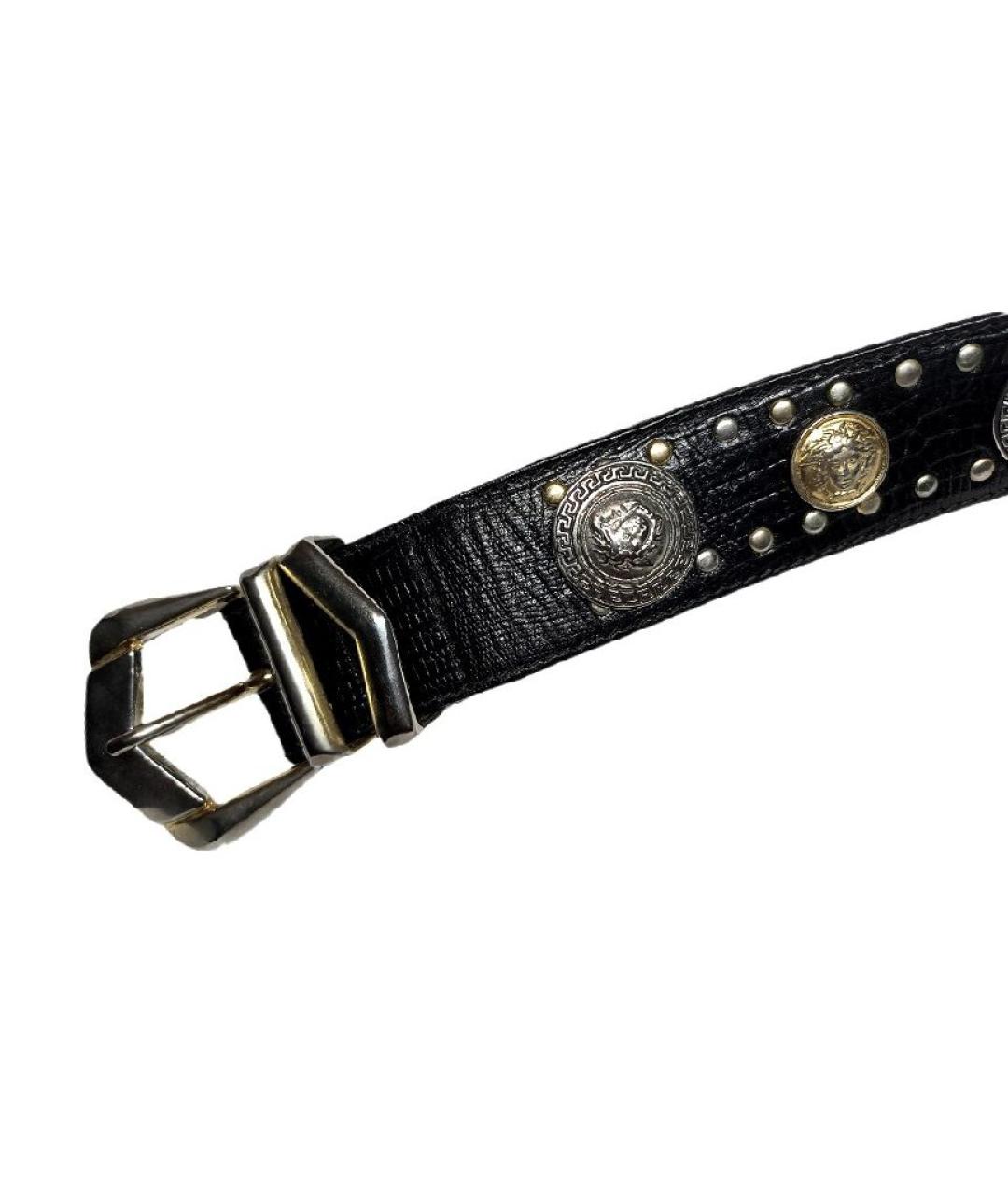 VERSACE Черный кожаный ремень, фото 2