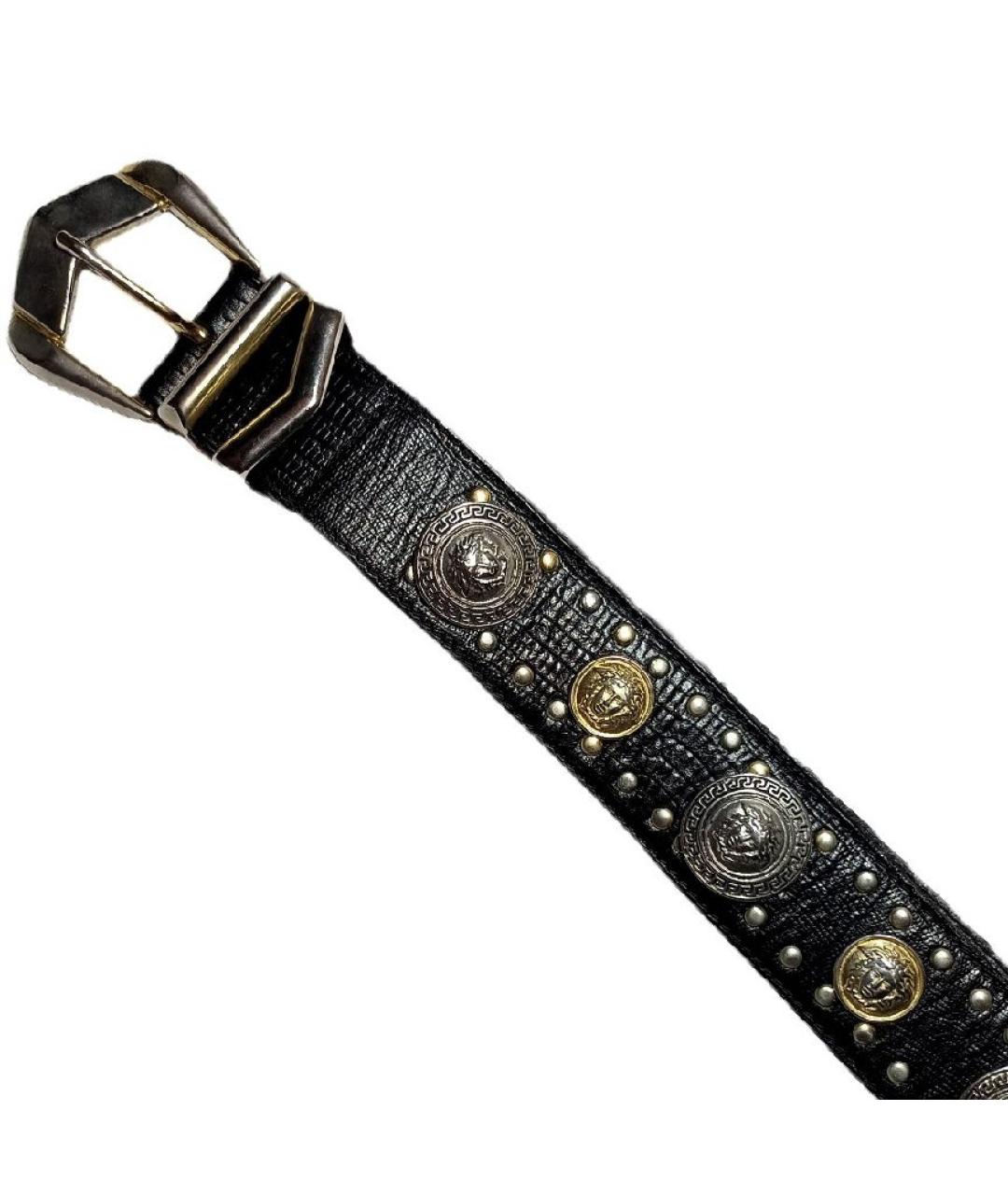 VERSACE Черный кожаный ремень, фото 6