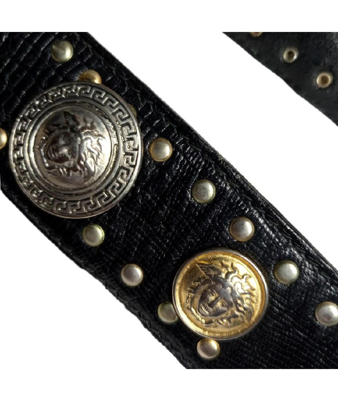 VERSACE Черный кожаный ремень, фото 4
