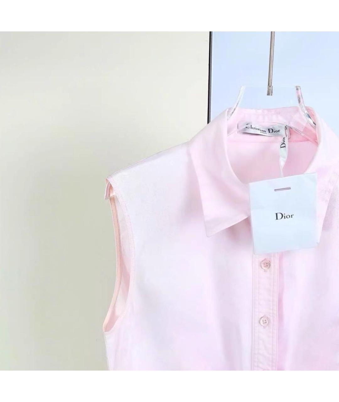 CHRISTIAN DIOR Розовое хлопковое повседневное платье, фото 4