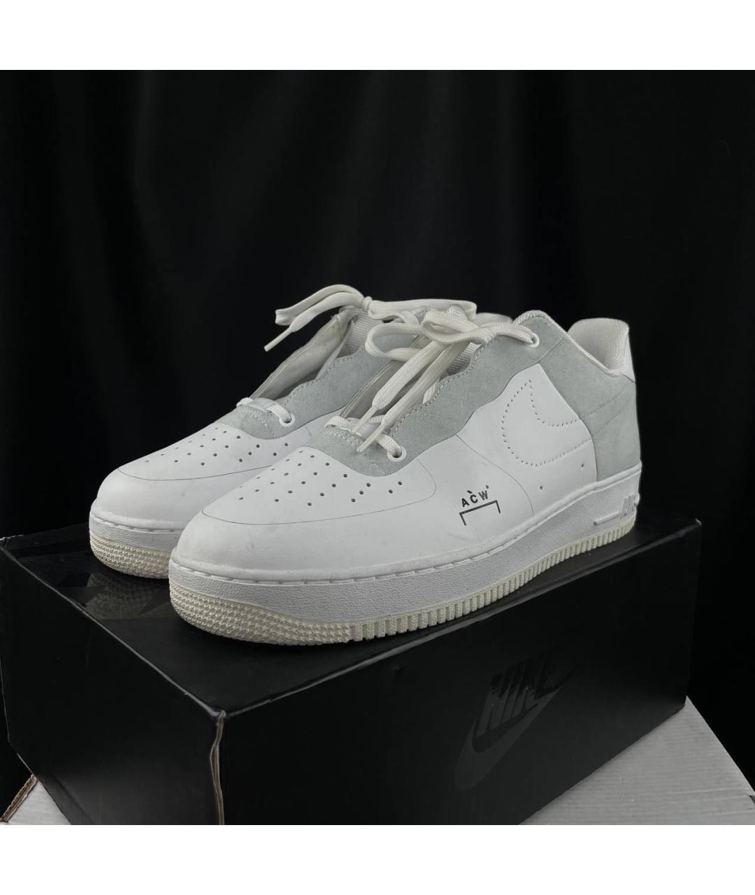 NIKE Белые кожаные низкие кроссовки / кеды, фото 5