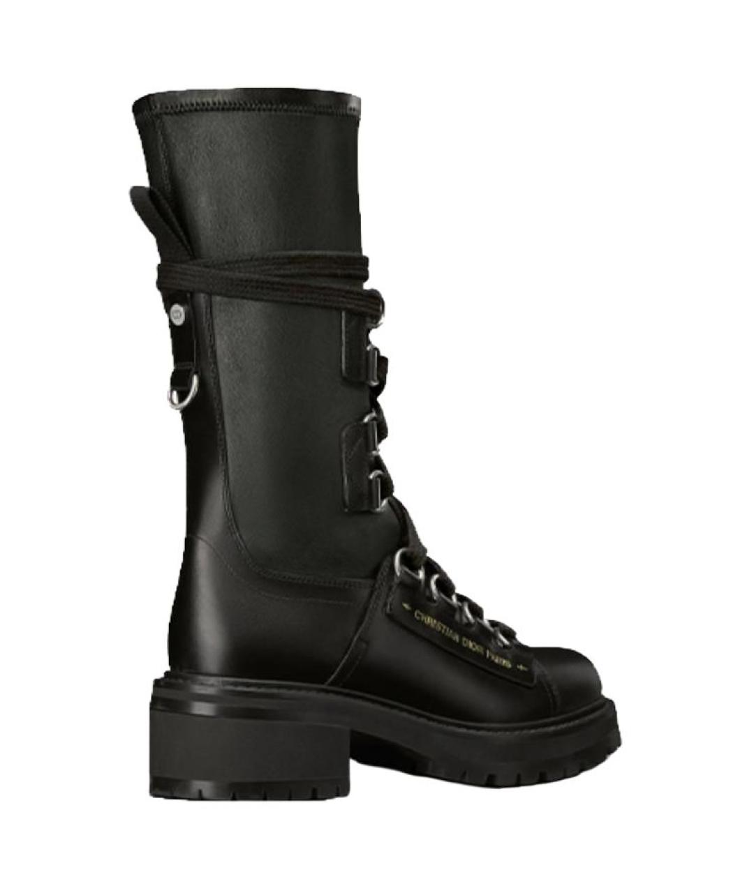 CHRISTIAN DIOR Черные кожаные сапоги, фото 5