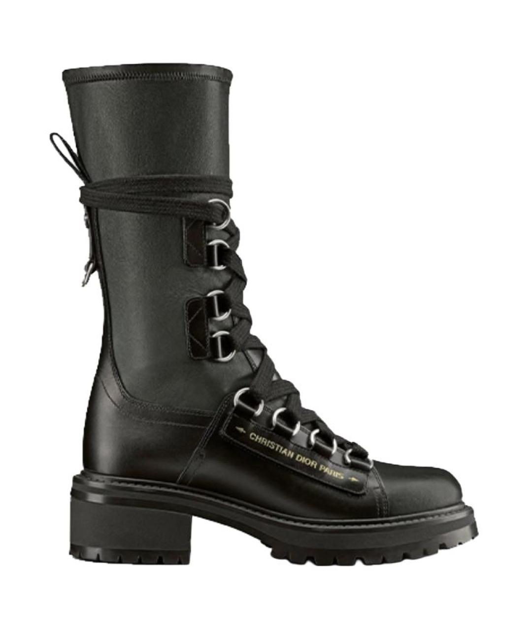 CHRISTIAN DIOR Черные кожаные сапоги, фото 1