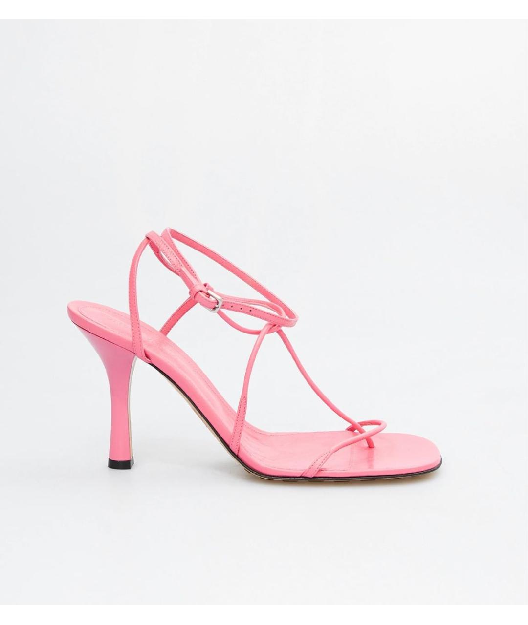 BOTTEGA VENETA Розовые кожаные босоножки, фото 5