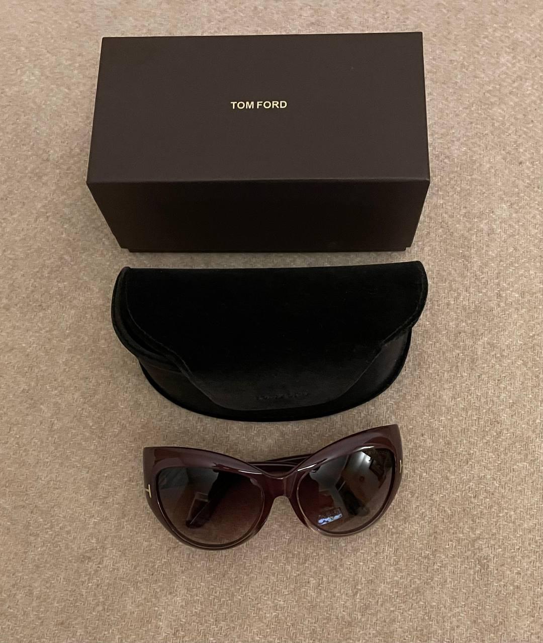 TOM FORD Бордовые пластиковые солнцезащитные очки, фото 5