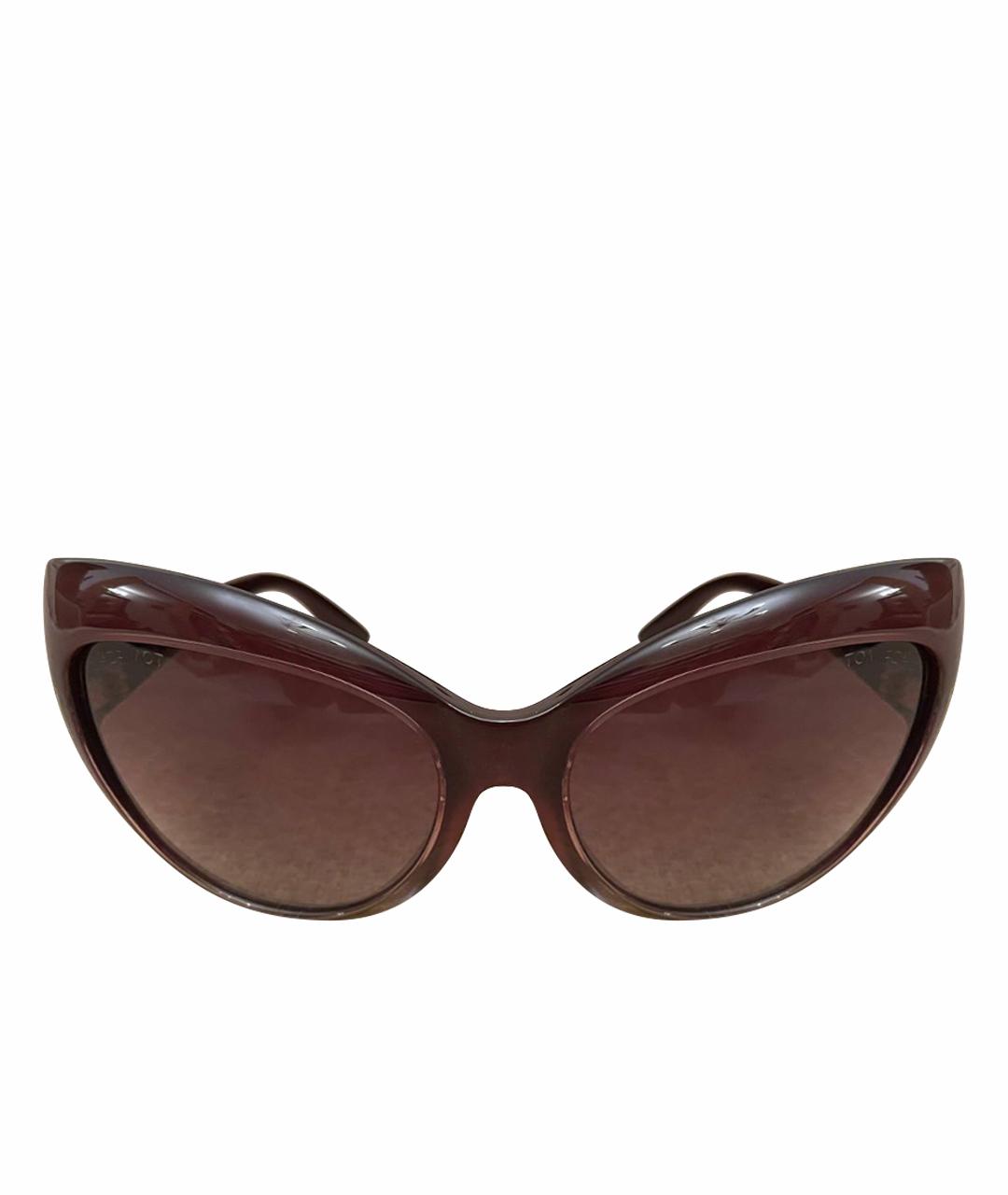 TOM FORD Бордовые пластиковые солнцезащитные очки, фото 1