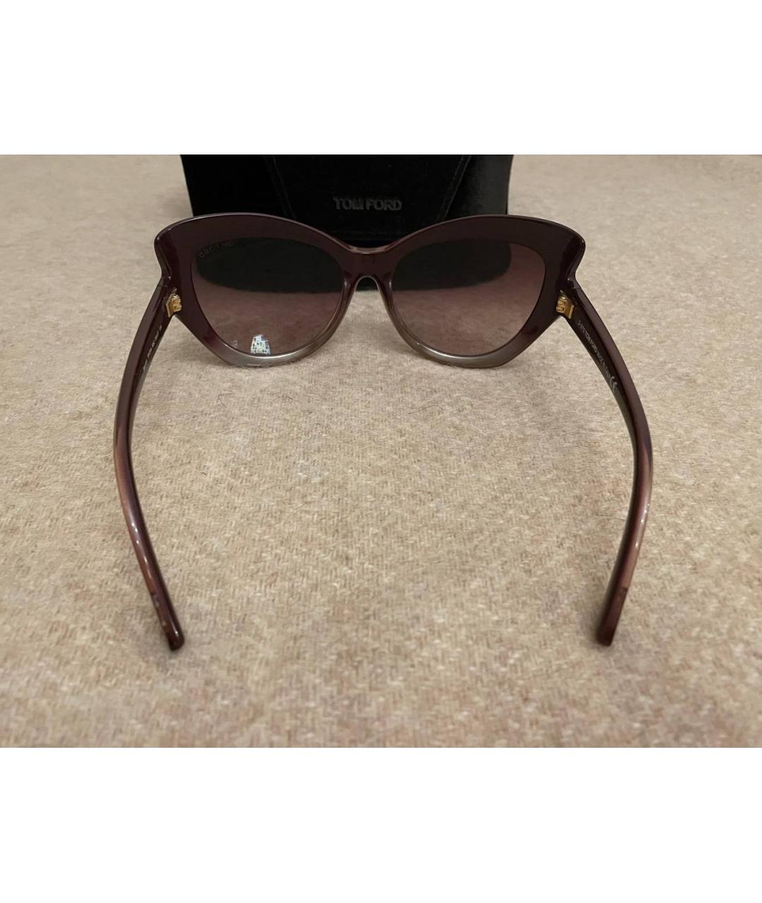 TOM FORD Бордовые пластиковые солнцезащитные очки, фото 3