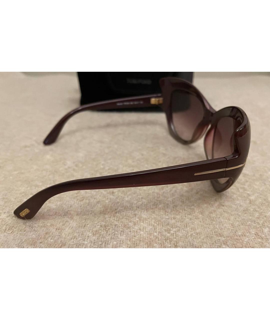 TOM FORD Бордовые пластиковые солнцезащитные очки, фото 2