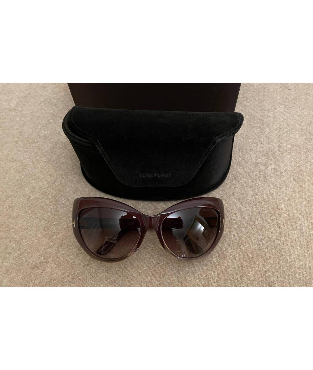 TOM FORD Бордовые пластиковые солнцезащитные очки, фото 4