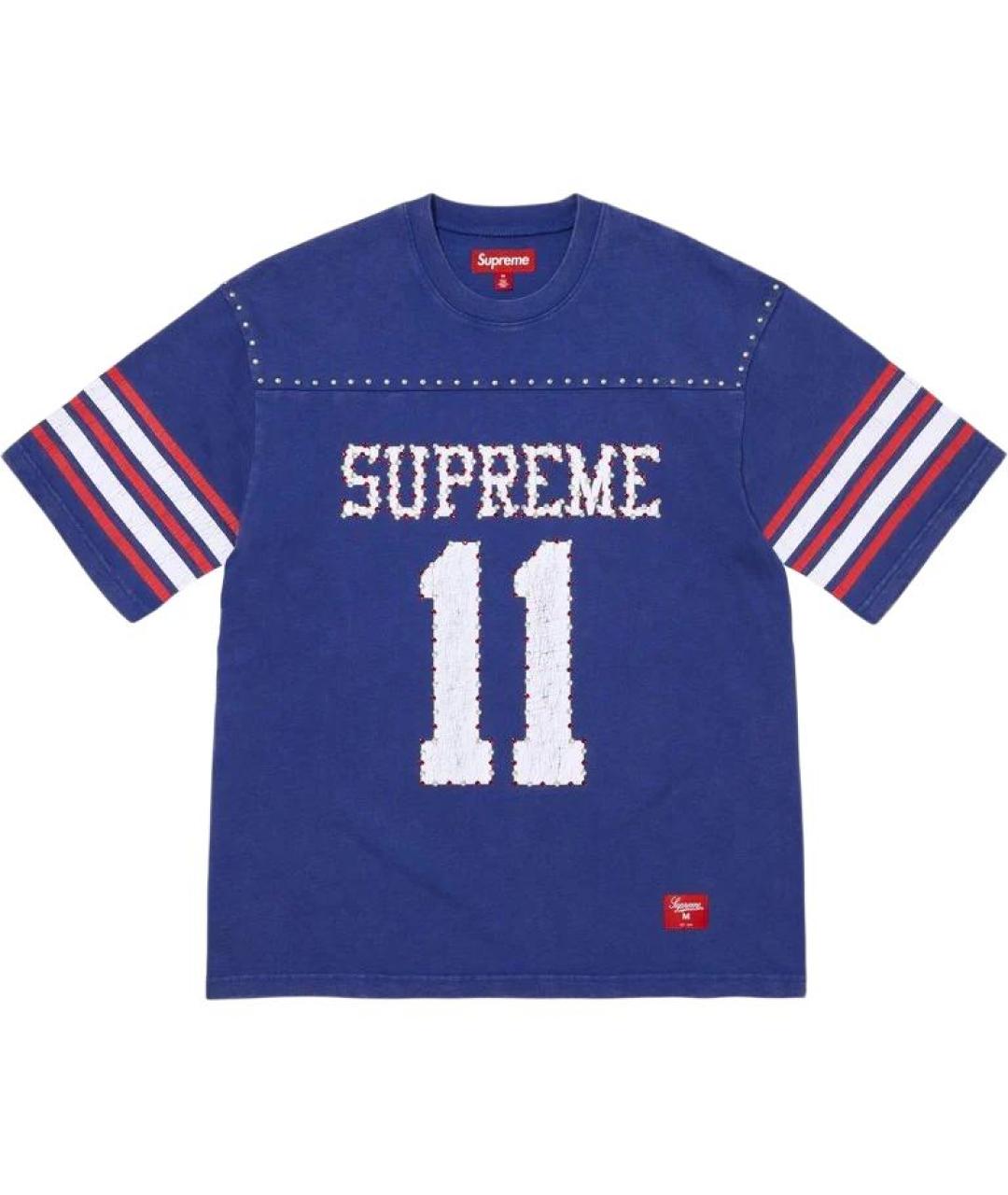 SUPREME Синяя футболка, фото 1