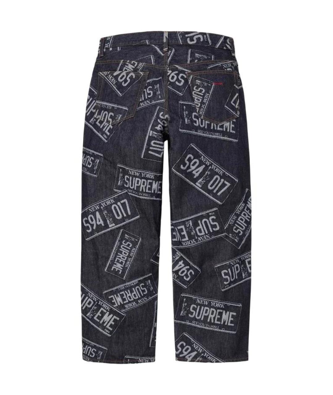 SUPREME Синие прямые джинсы, фото 2