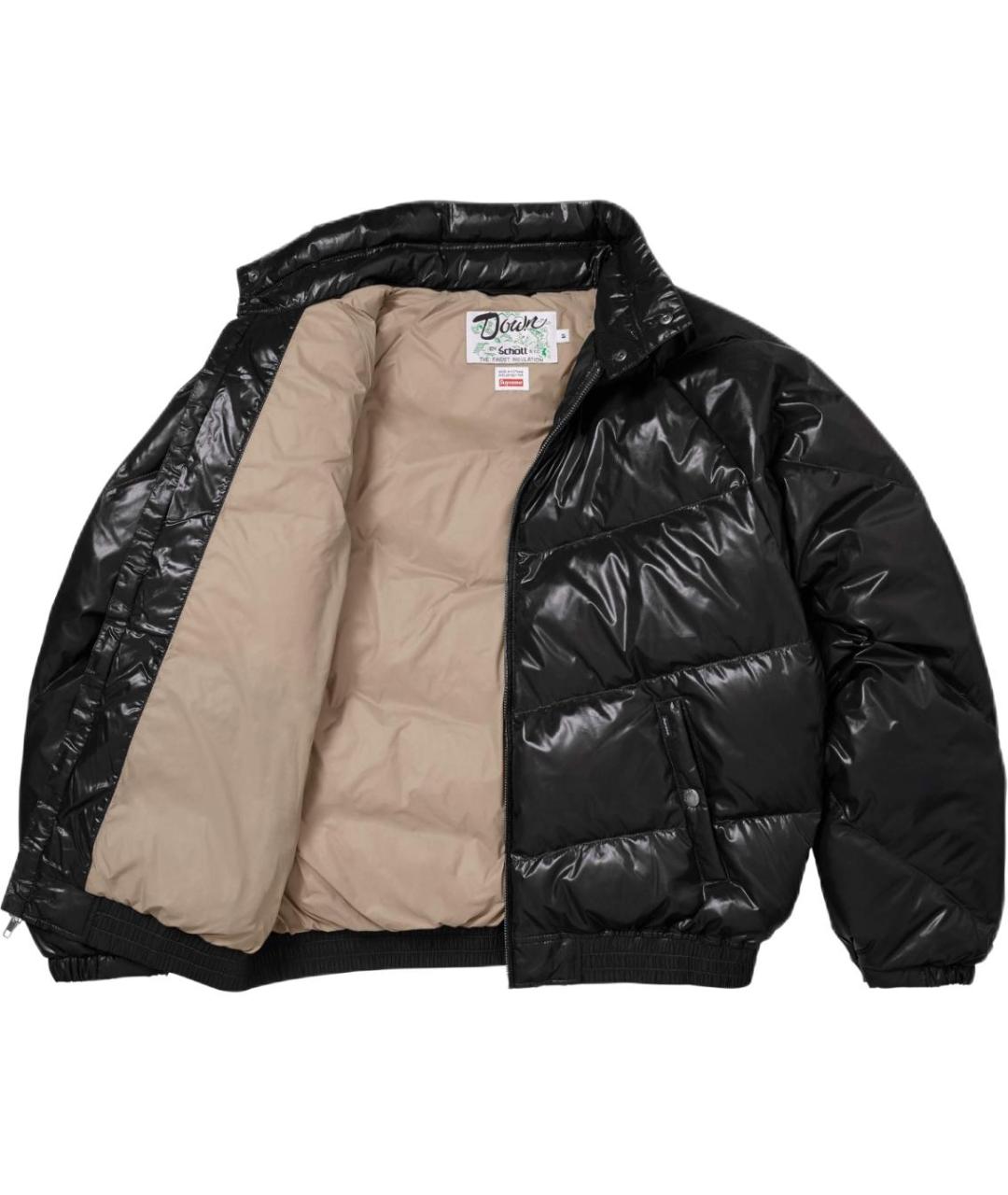 SUPREME Черный пуховик, фото 2