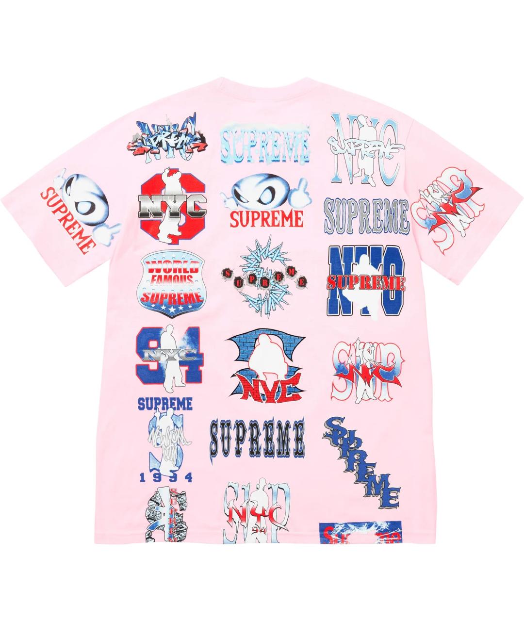 SUPREME Розовая футболка, фото 2
