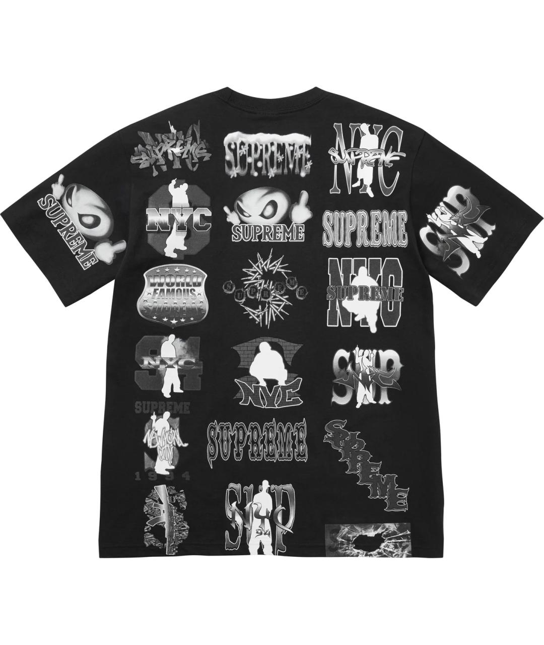 SUPREME Черная футболка, фото 2