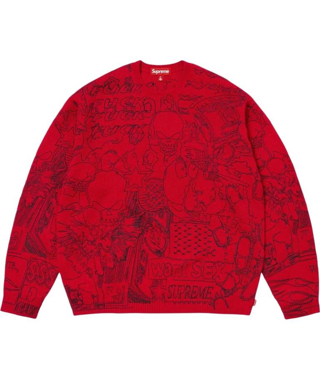 SUPREME Красный джемпер / свитер, фото 1