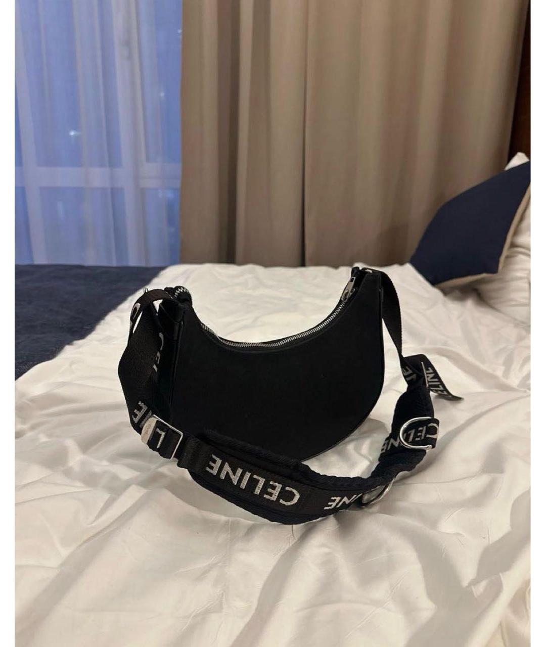 CELINE Черная тканевая сумка с короткими ручками, фото 2