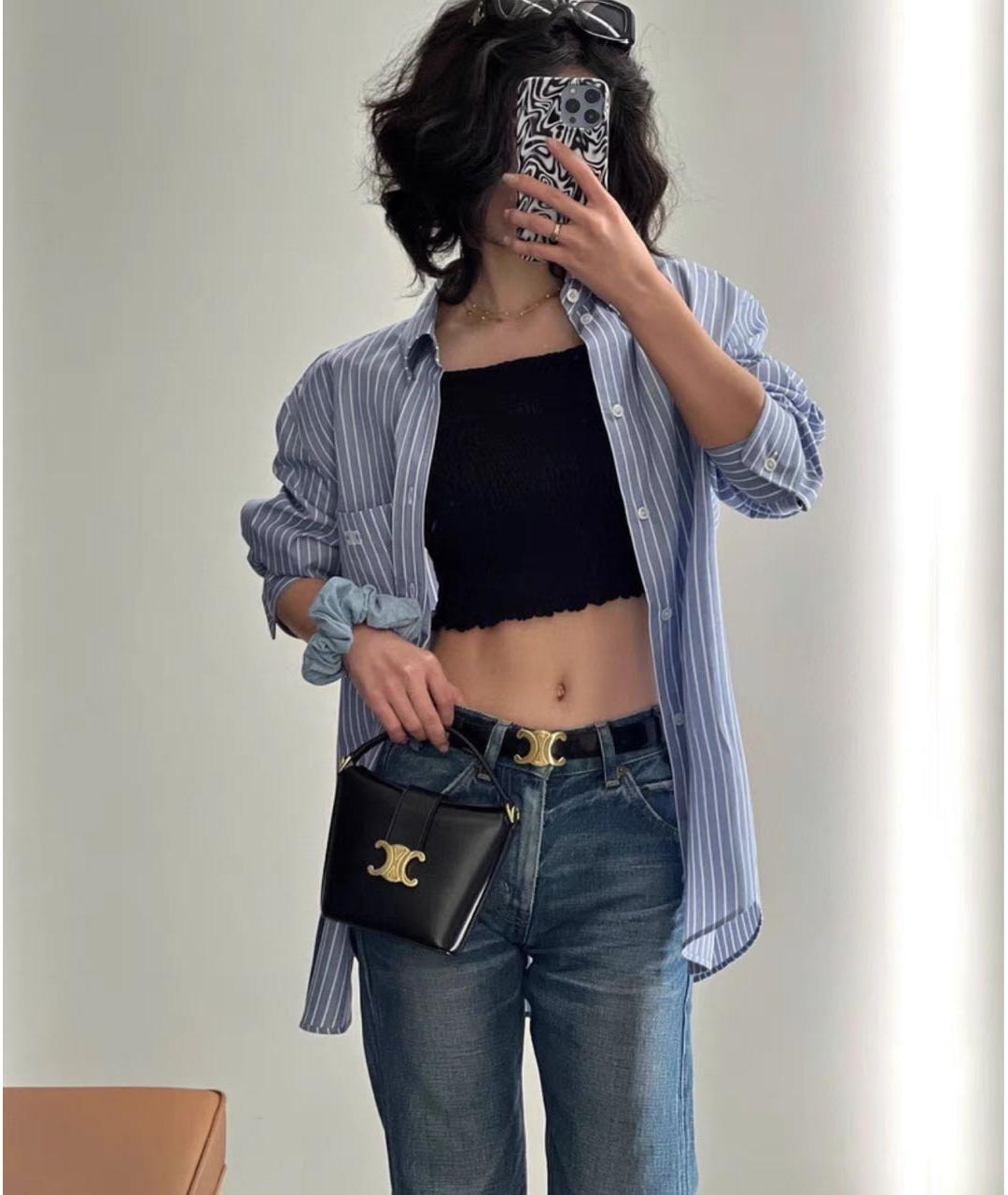 CELINE Черная шелковая футболка, фото 3